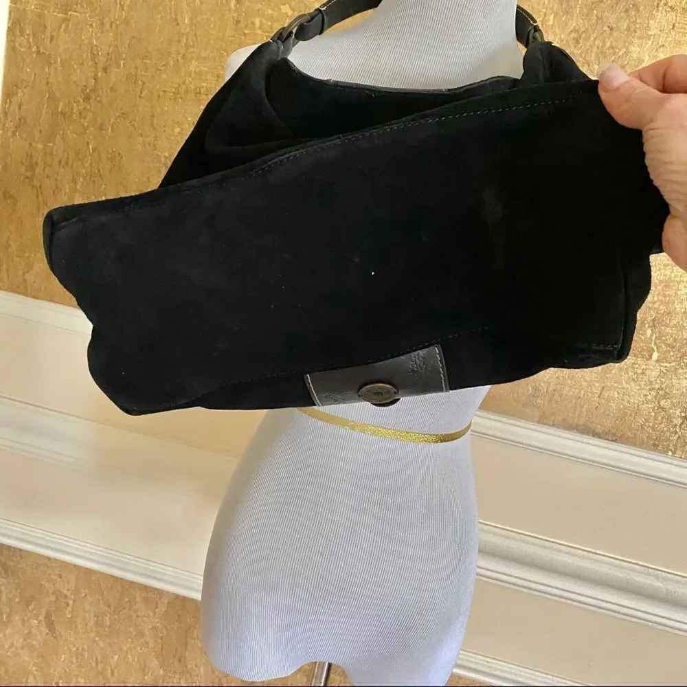 CHICO’S boho black suede leather hobo bag